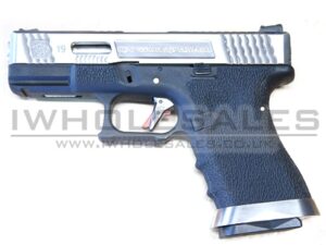 WE Custom 19 Series Pistol Black (Silver Slide and Silver Barrell) (WE-71050)