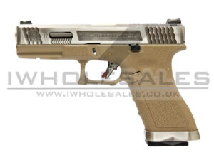 WE Custom Pistol TAN (Silver Slide and Silver Barrel)