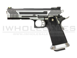 Armorer Works Custom Hi-Capa GBBP (Full Silver Slide - Black Frame - AW-HX1101)