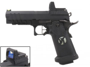 Armorer Works Custom Black Ace Hi-Capa GBBP with RMR Plate (Full Black Slide - Black Frame - Black Barrel - AW-HX2602)