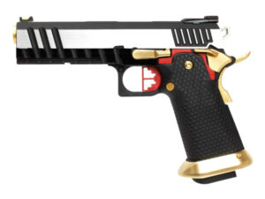 Armorer Works Custom Hi-Capa GBBP (Silver Slide - Gold Barrel - Fully Auto. - AW-HX2031)