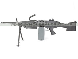 A&K M249 with Sound Control Drum Magazine (Hard Stock - AK-249-MK2 - Black)